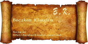 Beczkes Klaudia névjegykártya